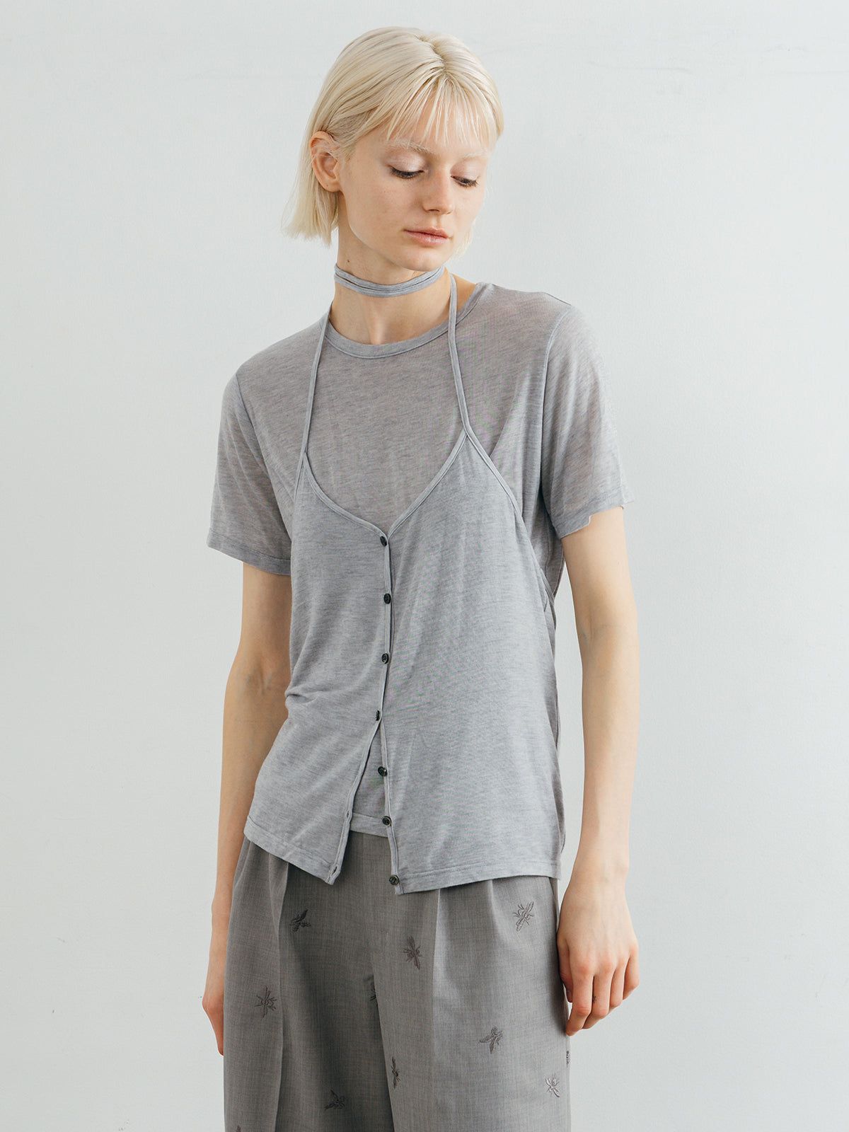 レイヤードカットトップス (グレー) LAYERED CUT TOPS (Gray) /  26SS