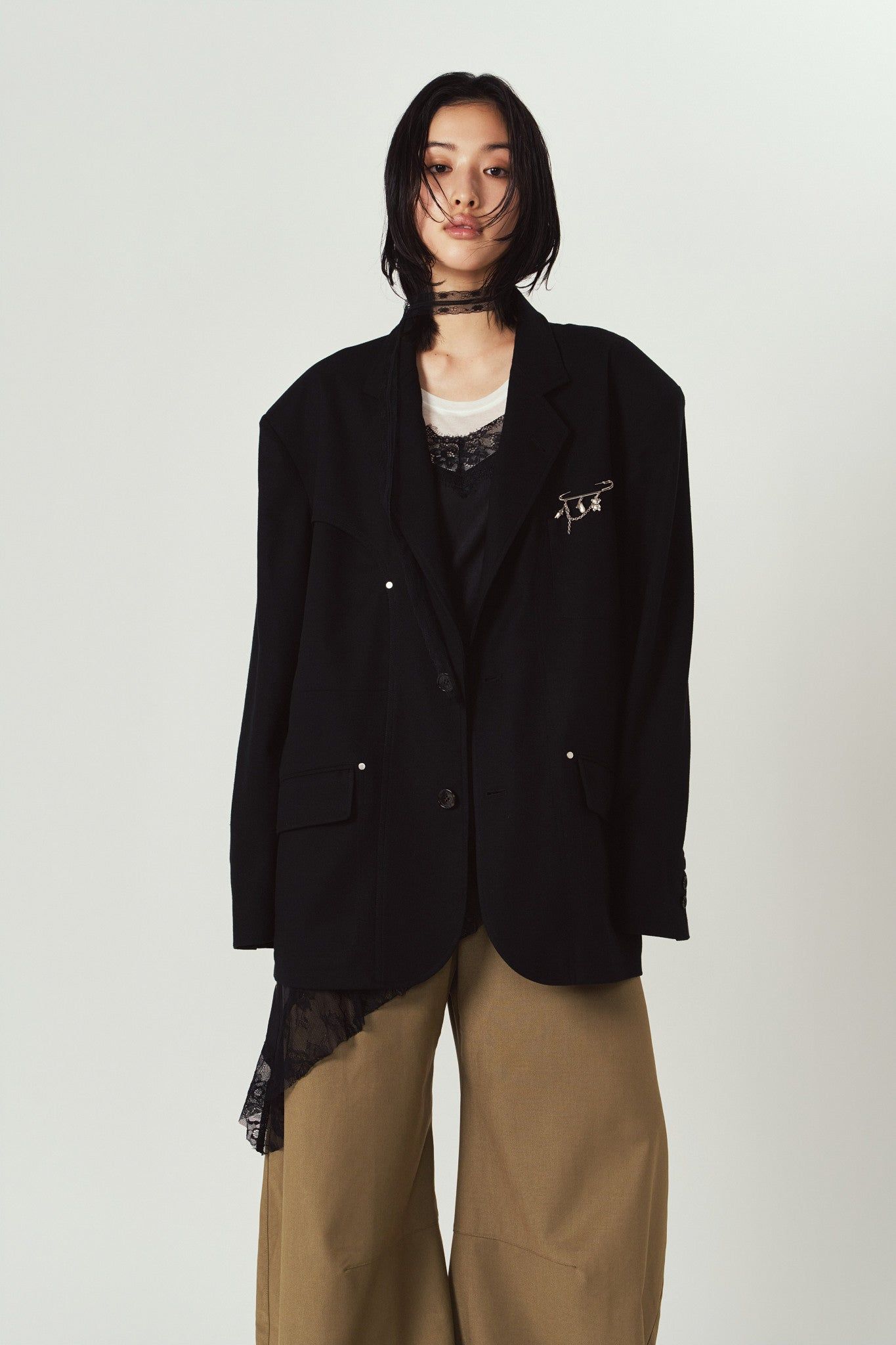 ユーティリティジャケット (ブラック) curve utility jacket(unisex) (Black) / 26AW