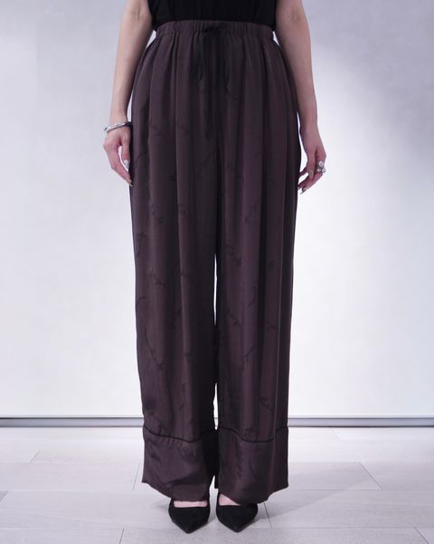 サテンジャガード イージーパンツ (ブラウン) SATIN JQ EASY PANTS (Brown) /  26SS