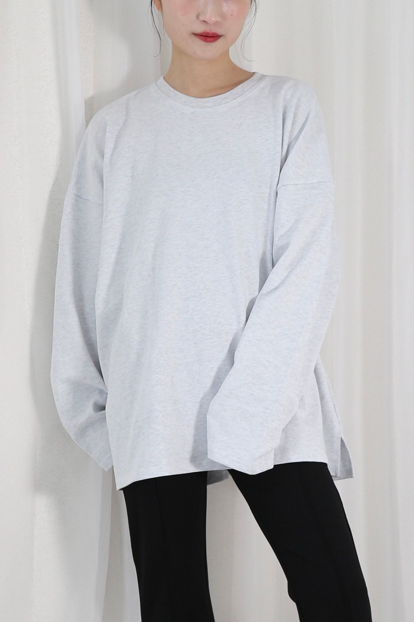 BASIC LONG T / ベーシックロングTシャツ (ライトグレー)