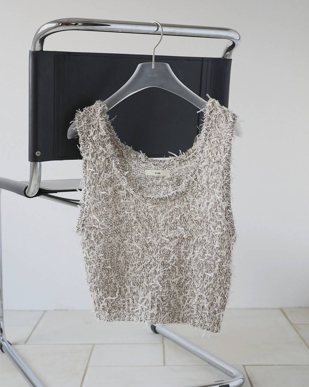 ミックスヤーン ニットベスト (アイボリー) Mixyarn Knit Vest (Ivory) / 26SS