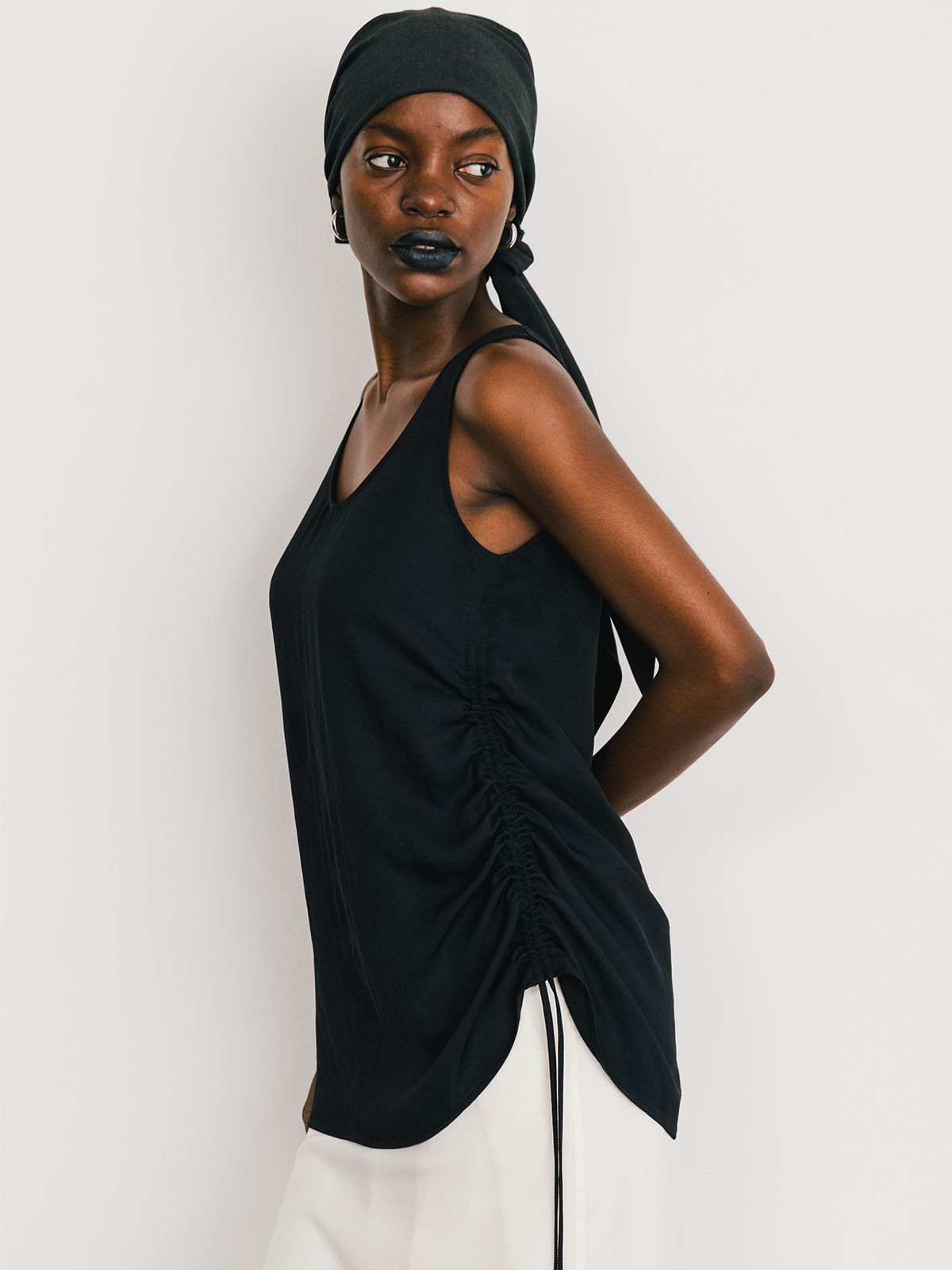 CREDONA - 【25SS】ACETATE GATHER TANK / アセテートギャザー