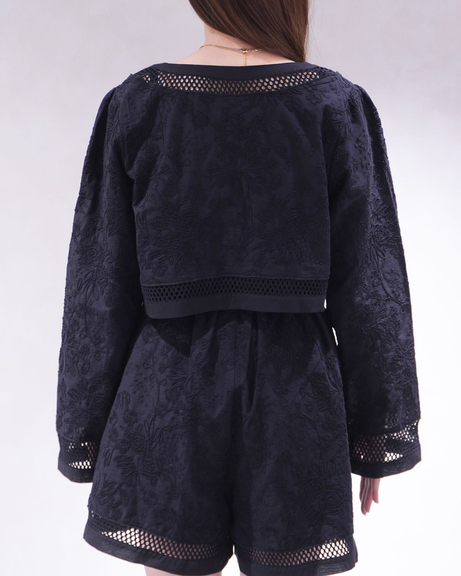 レースボレロ  (ブラック) trimming lace cropped bolero BL (Black) /  26SS