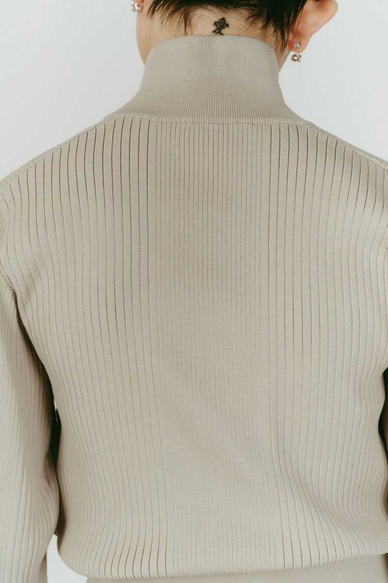 pocket zip up knit (Sandbeige) / ポケットジップアップニット (サンドベージュ) / 26SS