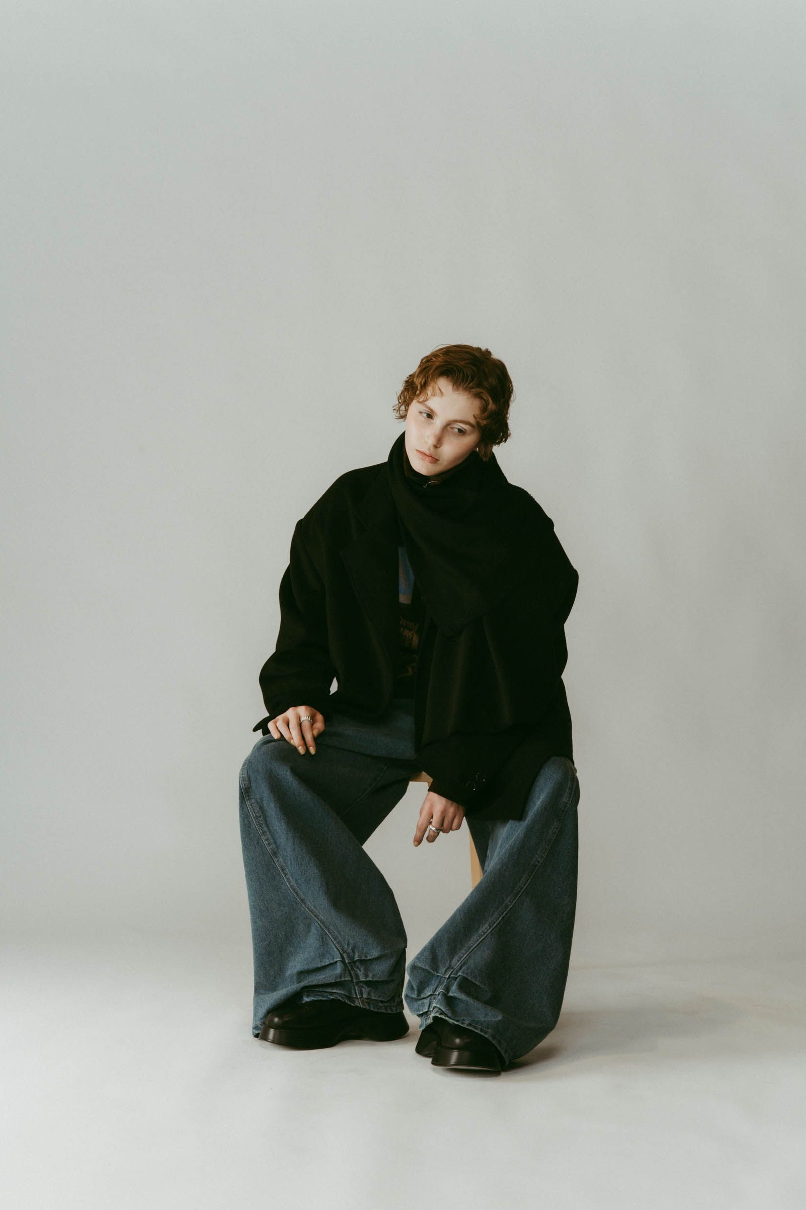 muffler overlay jacket(unisex) / マフラー オーバージャケット (ブラック) / 25AW