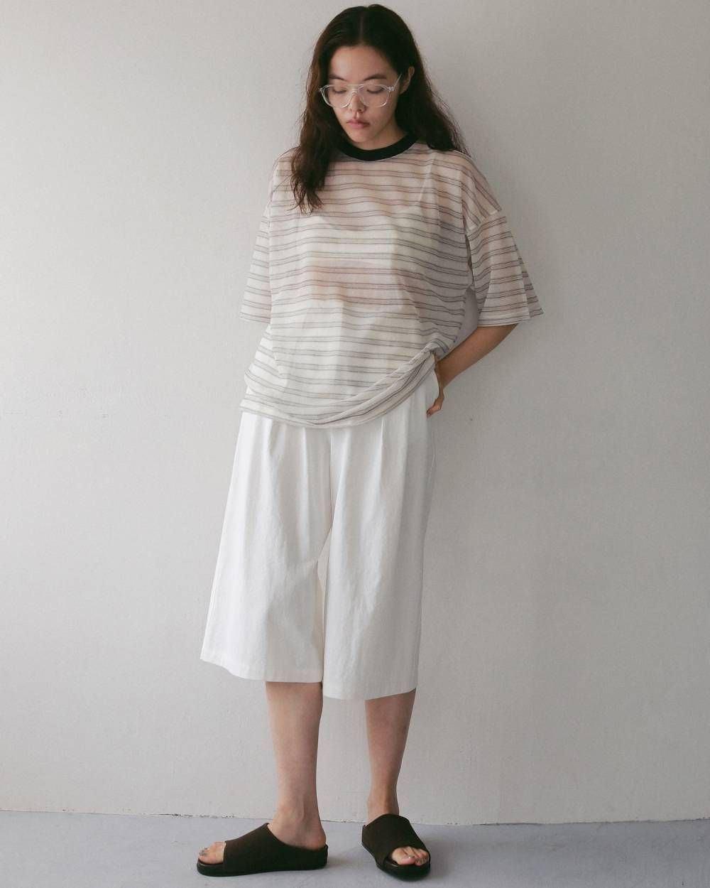 タック バミューダパンツ (ホワイト) Tuck Bermuda Pants (White) / 27SS