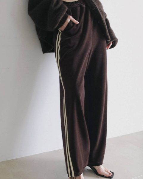 ベロアトラックパンツ (ブラウン) Velour Track Pants (Brown) /  26AW