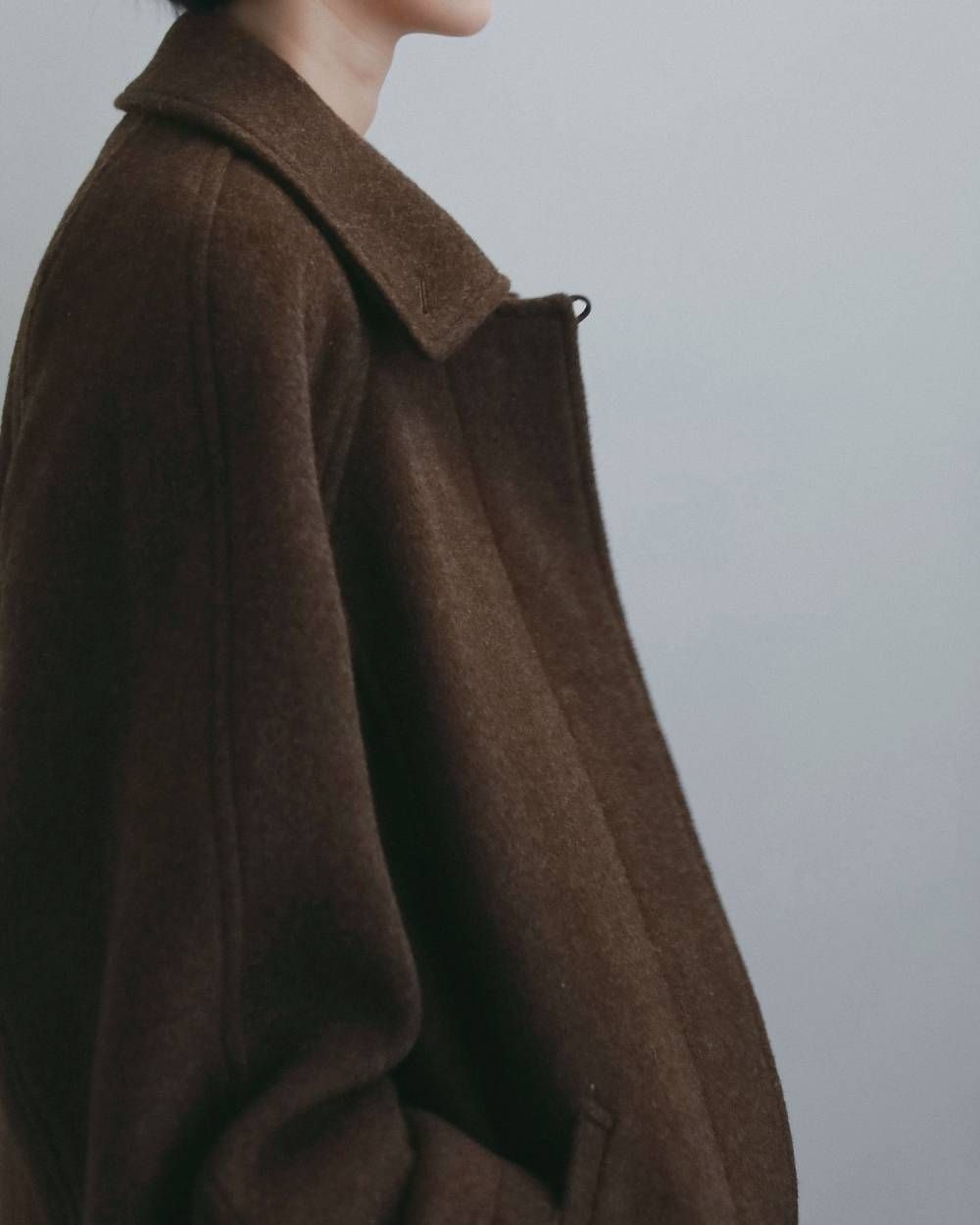 ステンカラーオーバーコート (ブラウン) Soutiencollar Over Coat (Brown) / 26AW 【6月29日まで期間限定予約】
