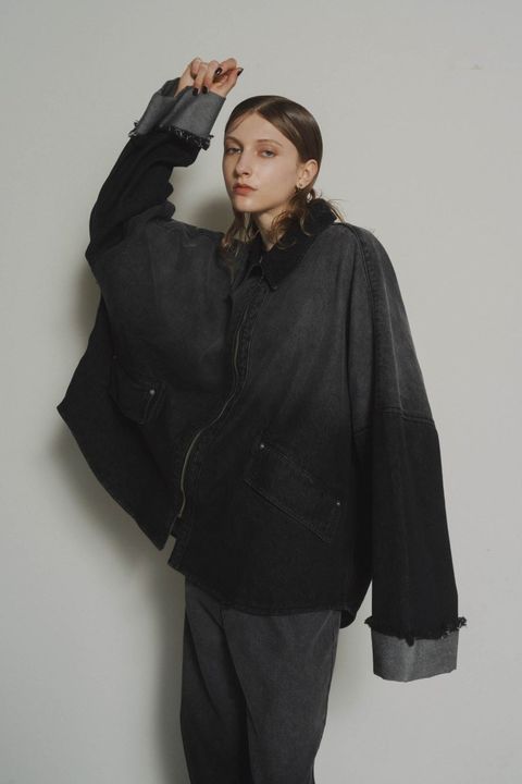 denim over shirt jacket (unisex) / デニムオーバー シャツジャケット (ヴィンテージブラック)