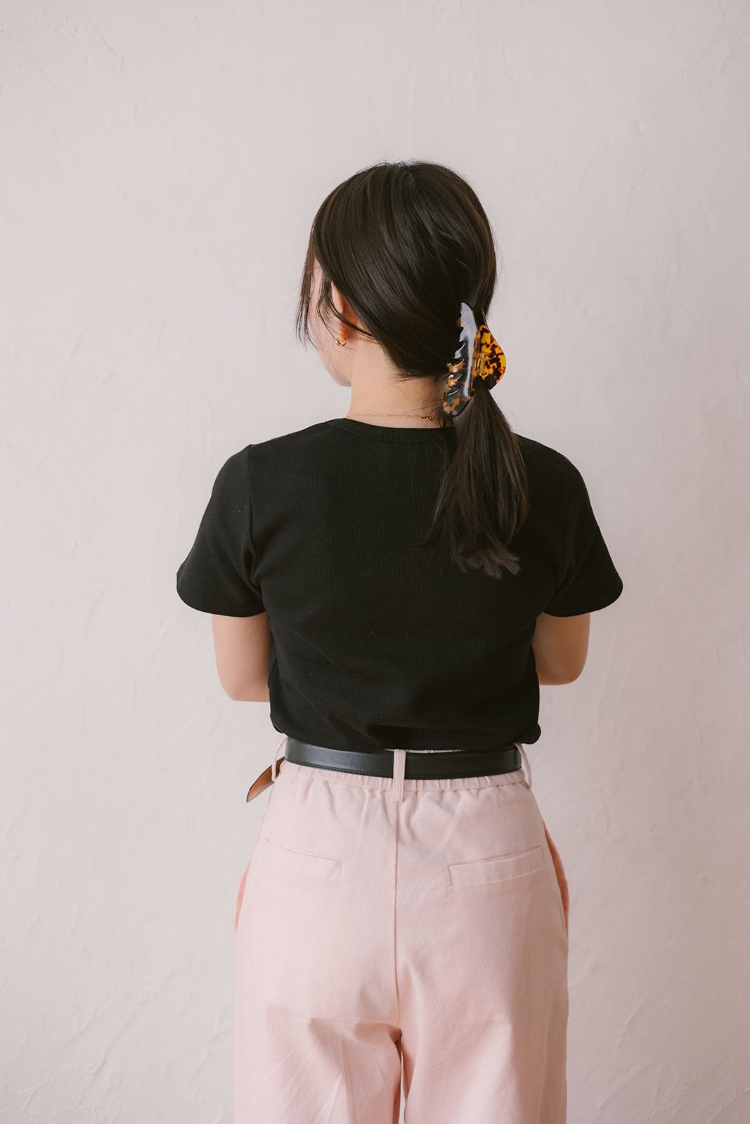 ベーシックスリムハーフスリーブTシャツ (ブラック) Basic T-shirt (Black) /  26SS