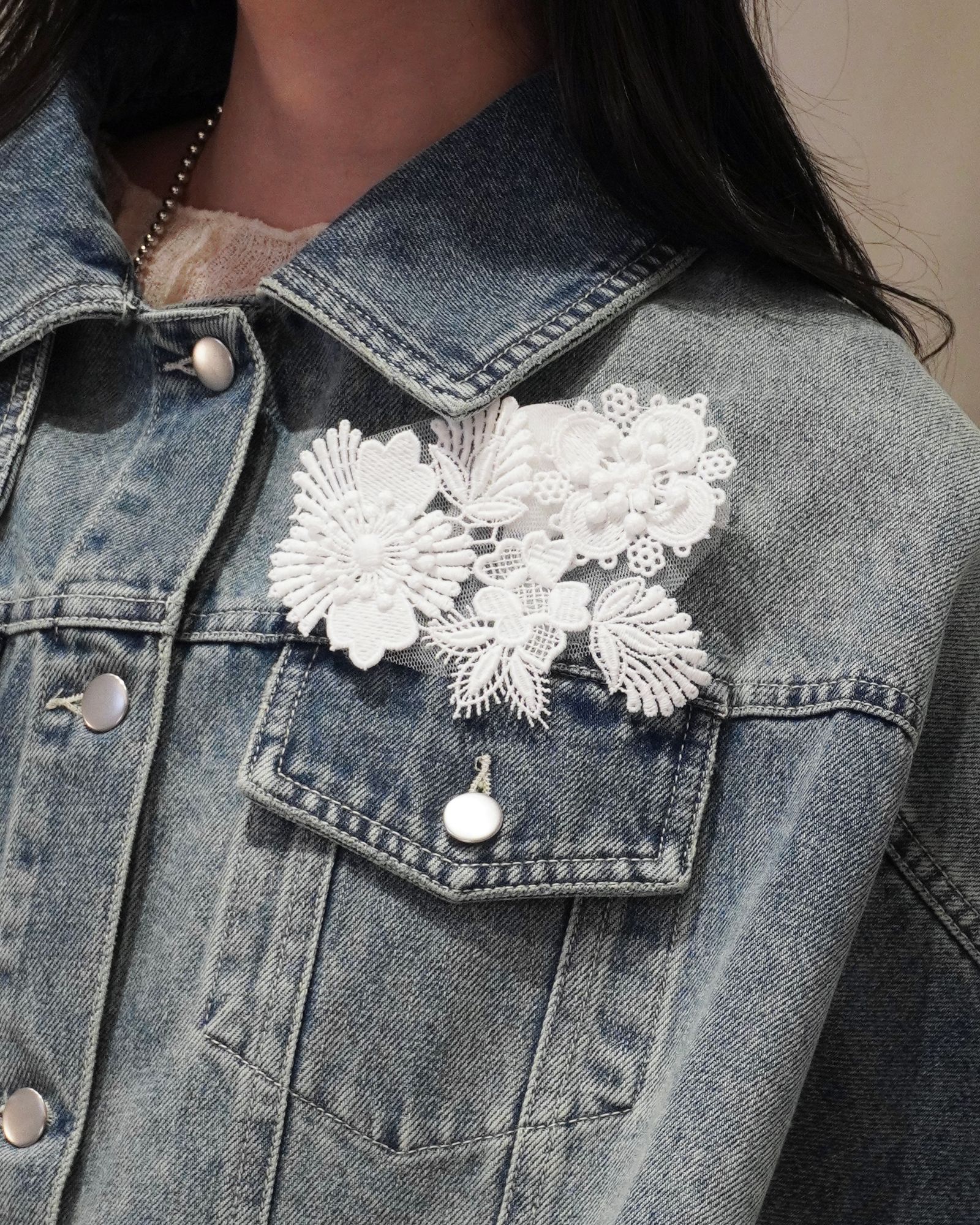 trucker detail denim poncho JK / トラッカー ポンチョ デニムジャケット (L/blue) / 26SS