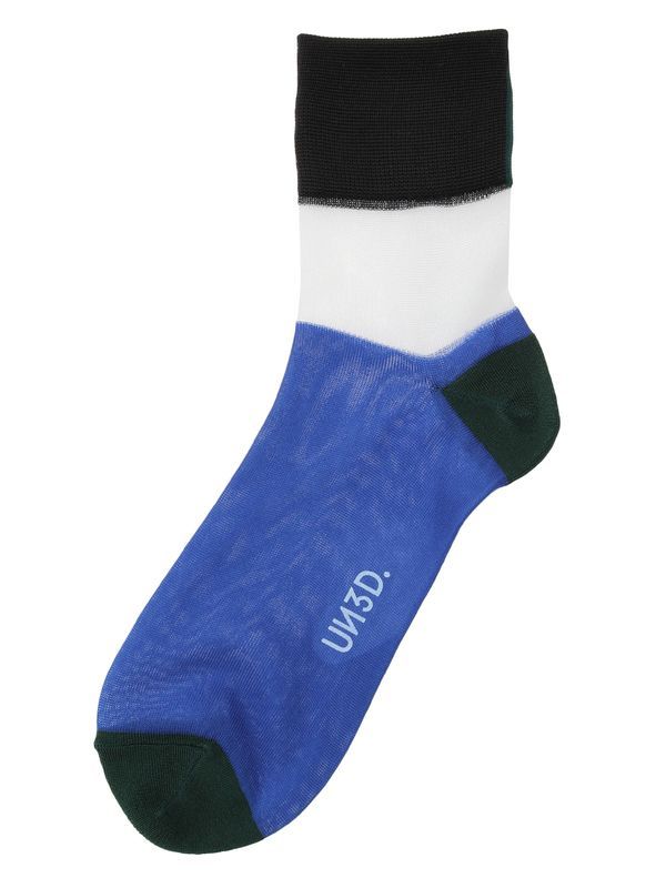 BACK LINE SHEER SOCKS / バックラインシアーソックス (ブルー)