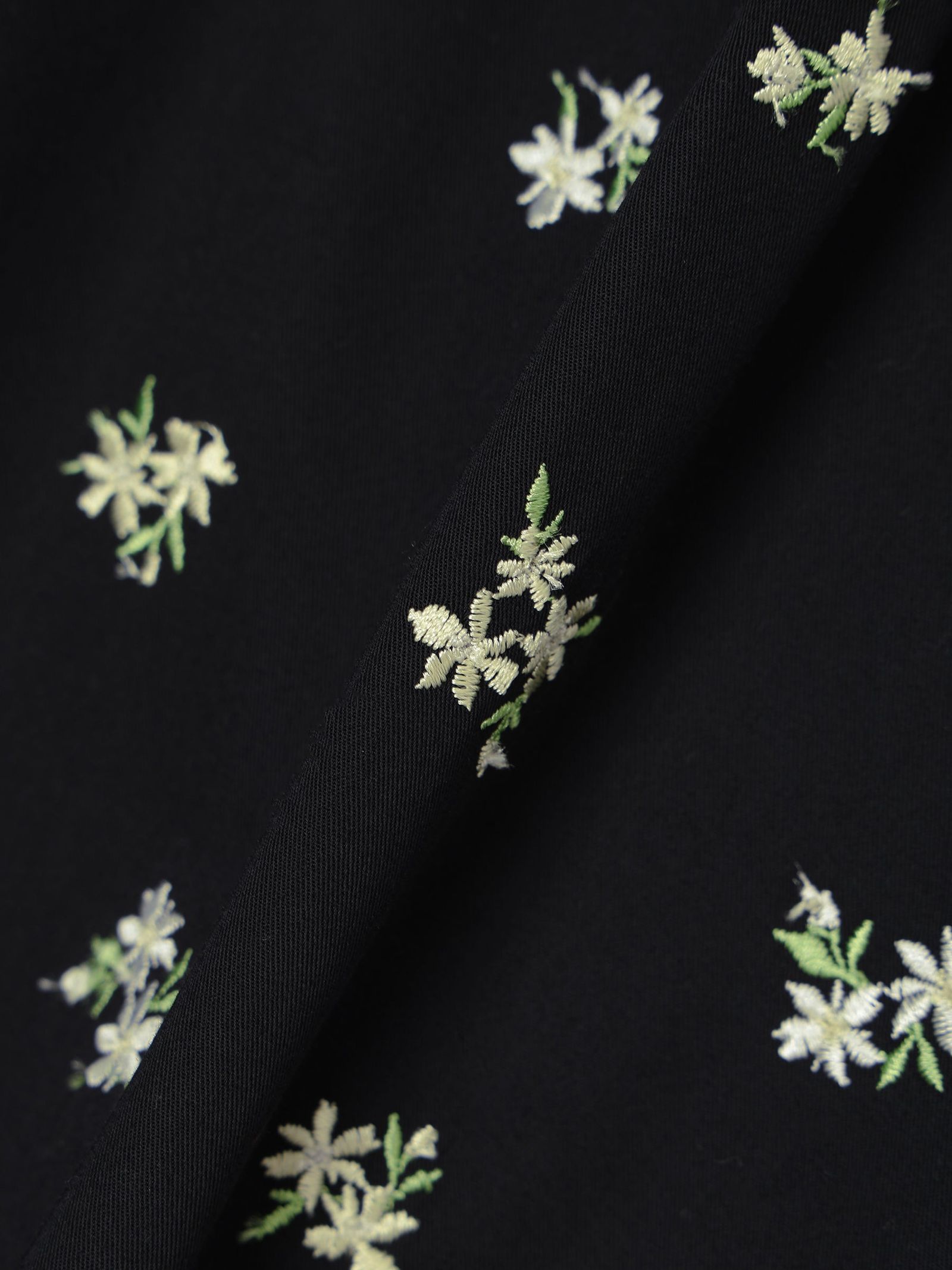 FLOWER EMBROIDERY SHIRTS (Black) / フラワーエンブロイダリー シャツ (ブラック) / 26SS