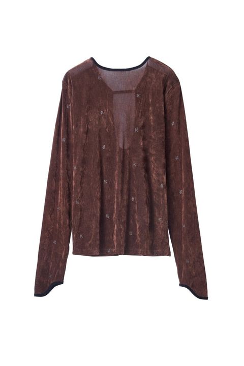 2way sheer velours tops / 2ウェイ シアーベロアトップス (ブラウン) / 25AW