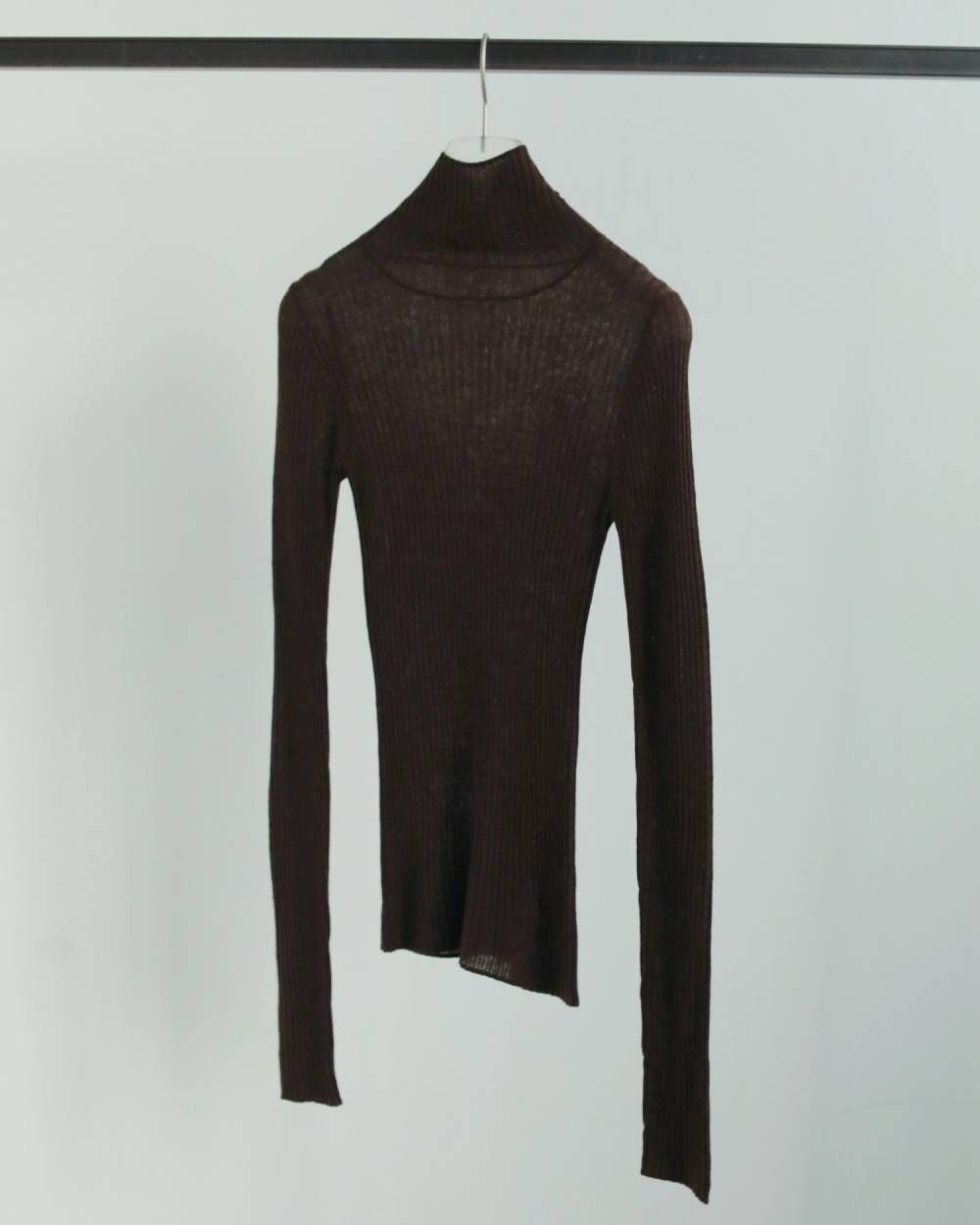 【25AW】Soft Rib Turtle / ソフトリブ タートルネックニット (ブラウン)