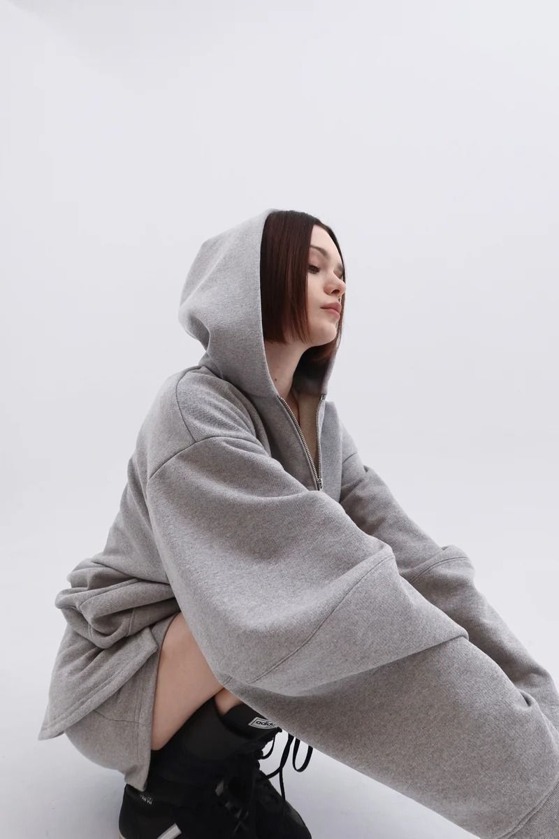 Edge forme ZIP hoodie / エッジフォーム ジップフーディ (グレー)