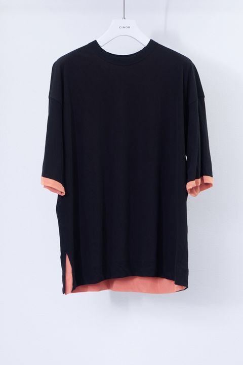 【メンズ】COSMORAMA LAYERED T-SHIRT / レイヤードTシャツ (ブラックオレンジ)