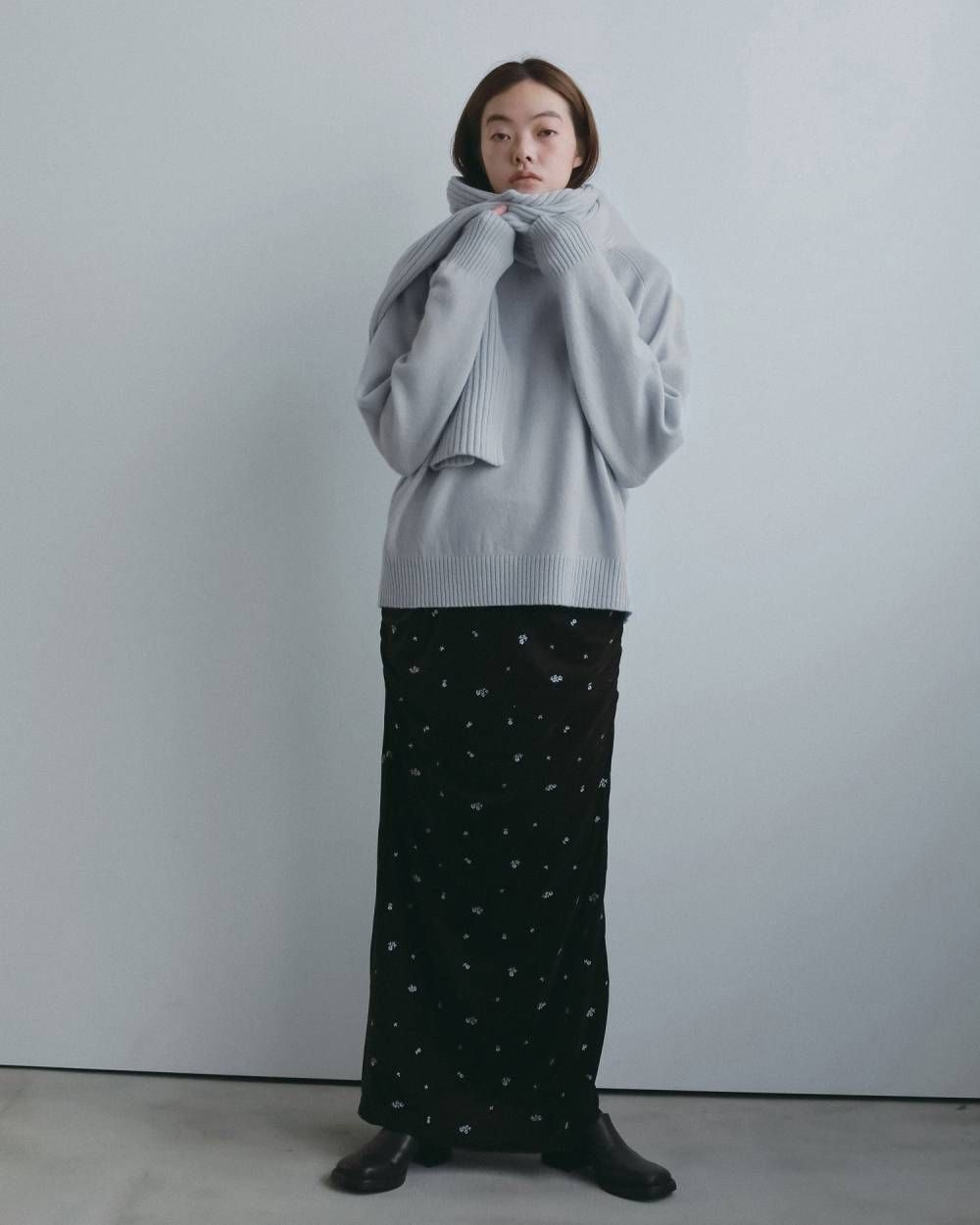ウールクルーネックトップス (アイスブルー) Wool Crewneck Tops (Iceblue) / 26AW 【6月29日まで期間限定予約】