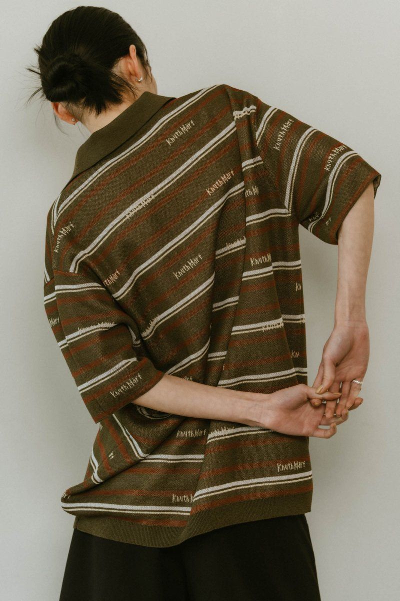 Knuth Marf - 【即日発送】logo stripe polo knit (unisex
