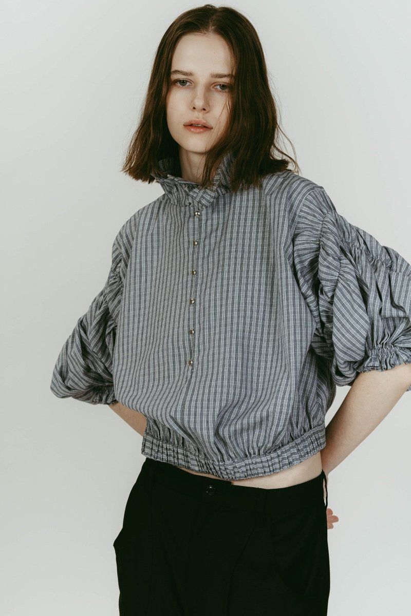 many way frill blouse (Check) / メニーウェイ フリルブラウス (チェック) / 26SS