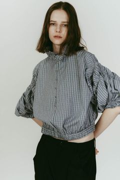 many way frill blouse (Check) / メニーウェイ フリルブラウス (チェック) / 26SS