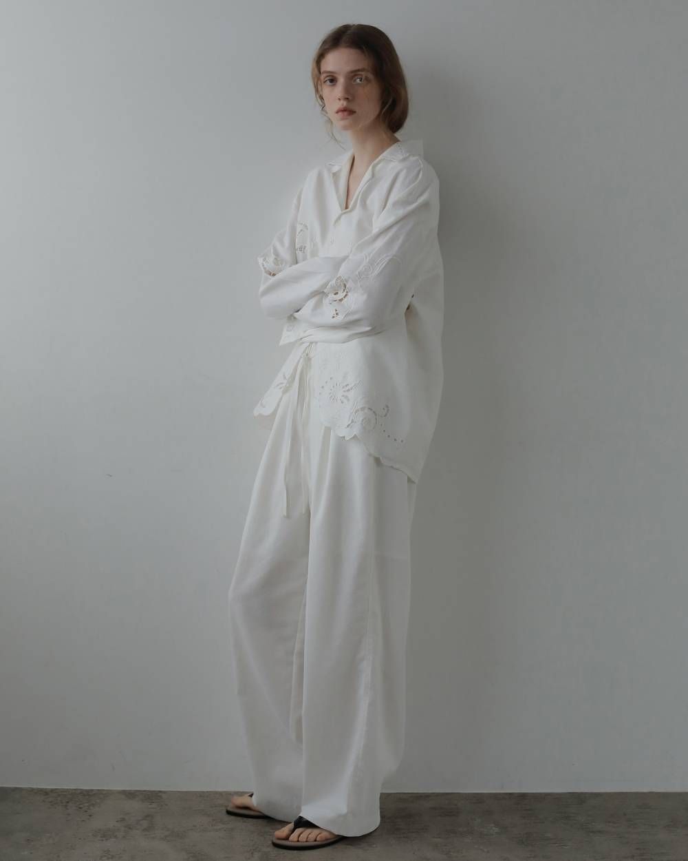 リネンラフパンツ (ホワイト) Linen Rough Pants (White) / 27SS