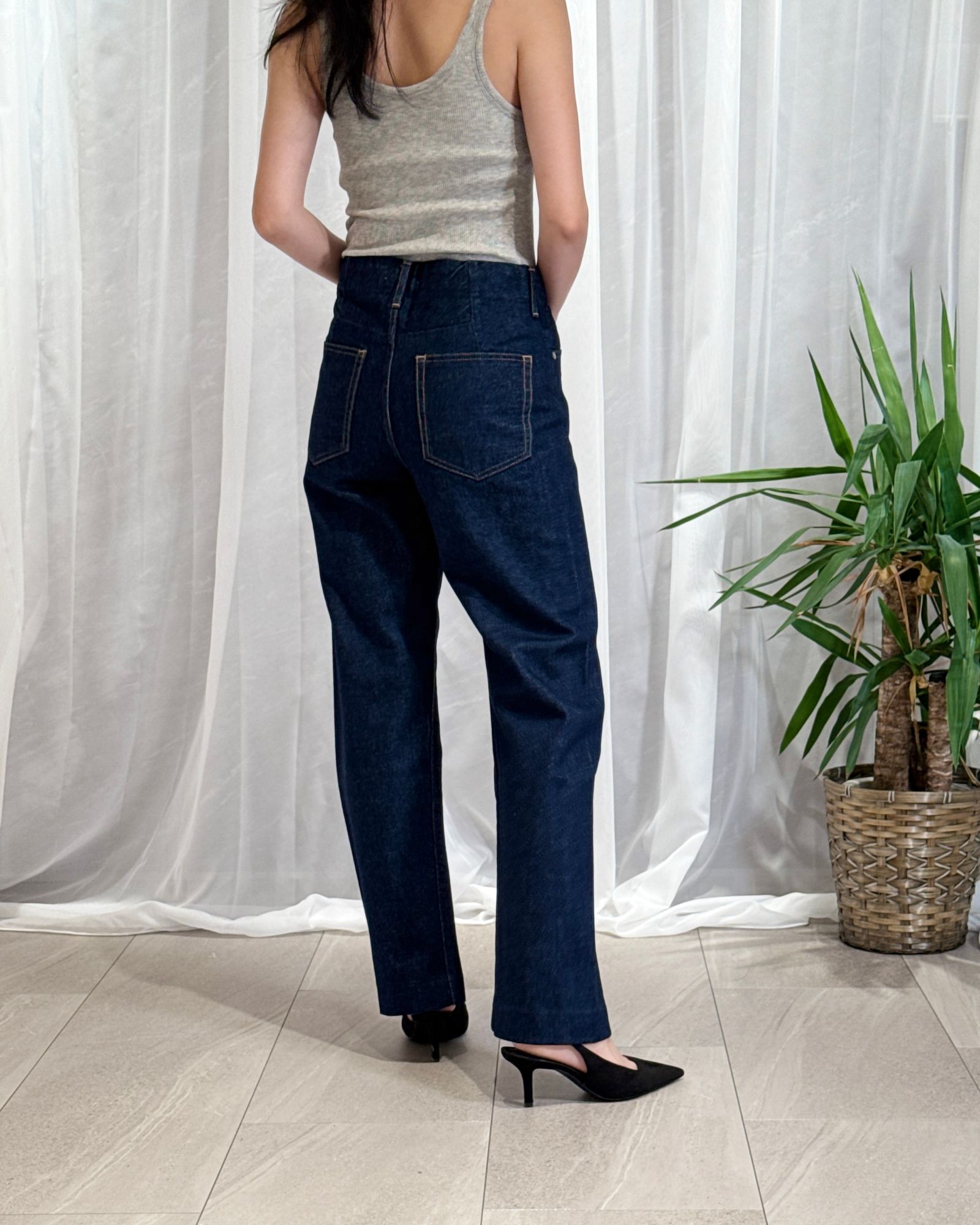 【25AW】STRAIGHT JEAN TROUSERS / ストレートジーンズ トラウザーズデニム (リンスブルー) / レディース