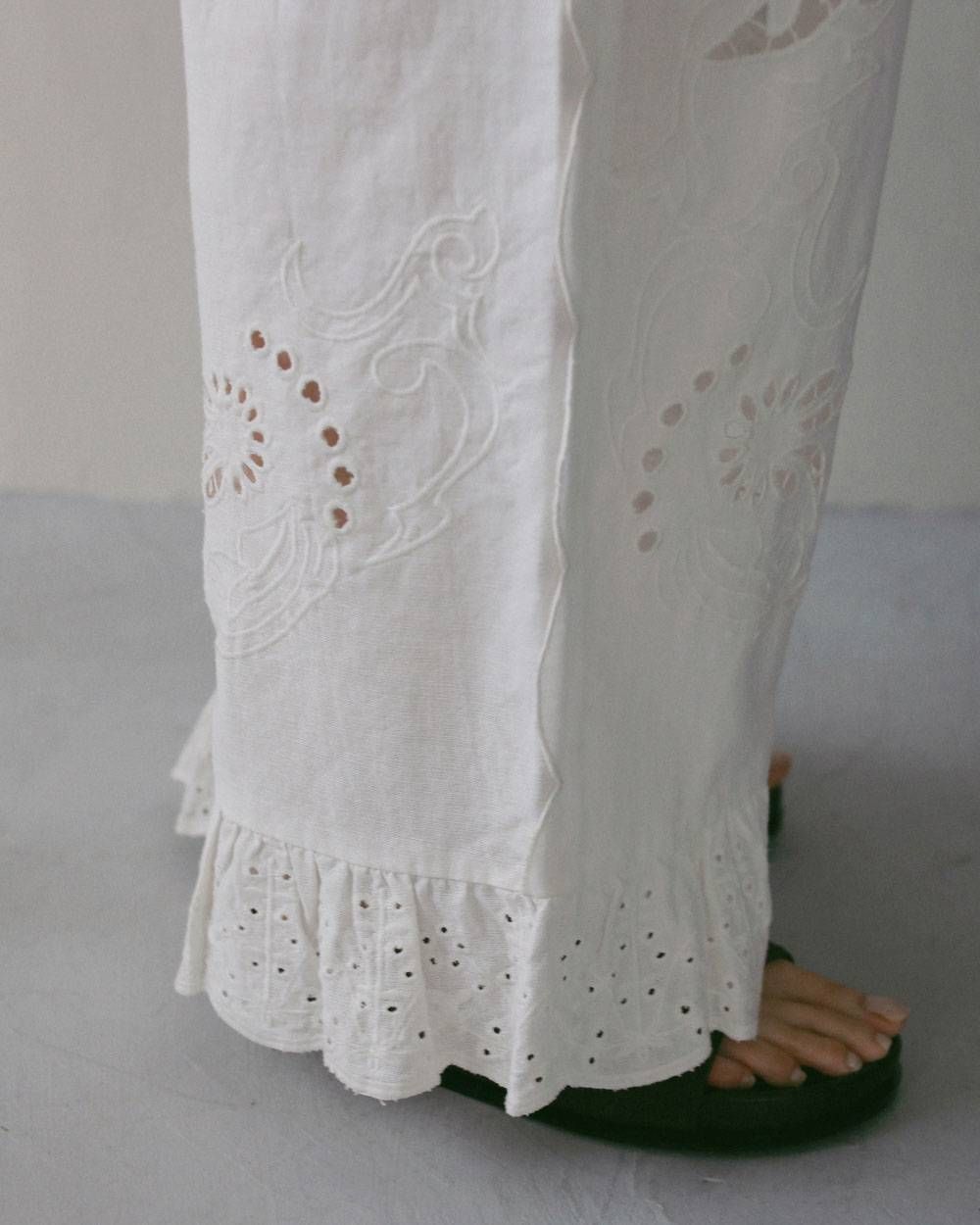 カットワーク レースパンツ (ホワイト) Cutwork Lace Pants (White) / 27SS