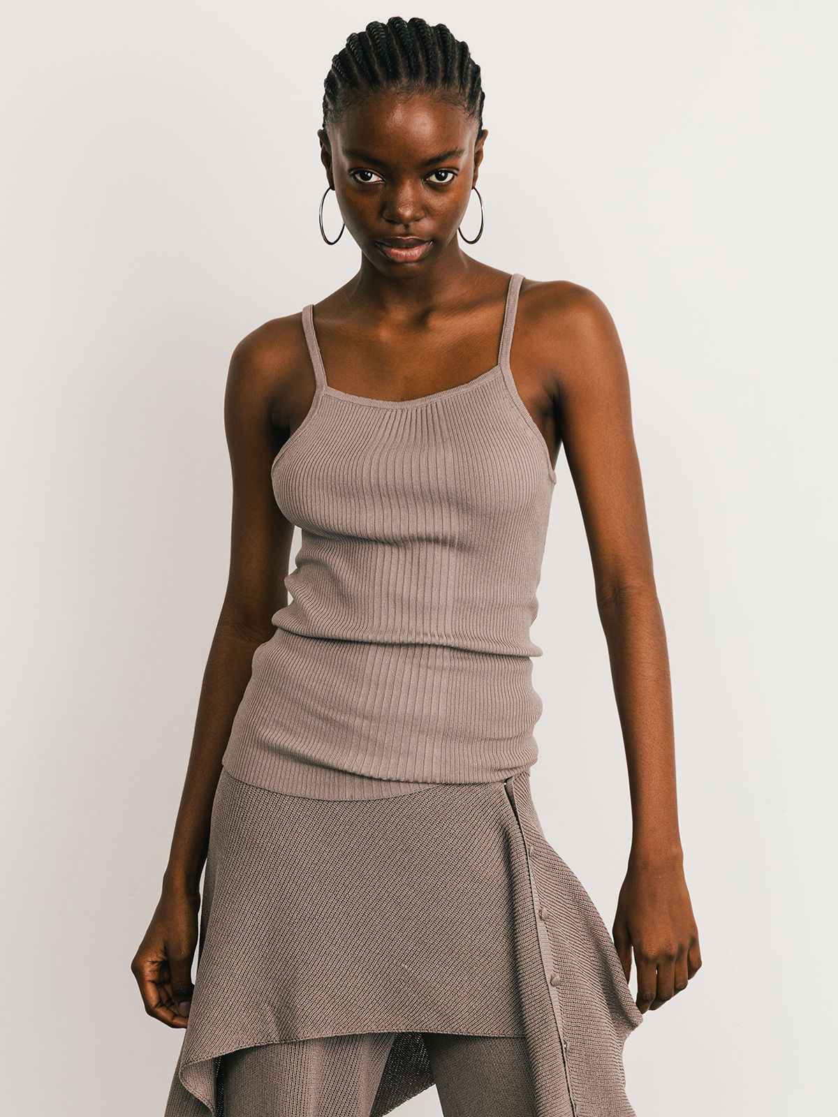 【25SS】ACETATE KNIT CAMI / アセテート ニットキャミ (グレーベージュ)