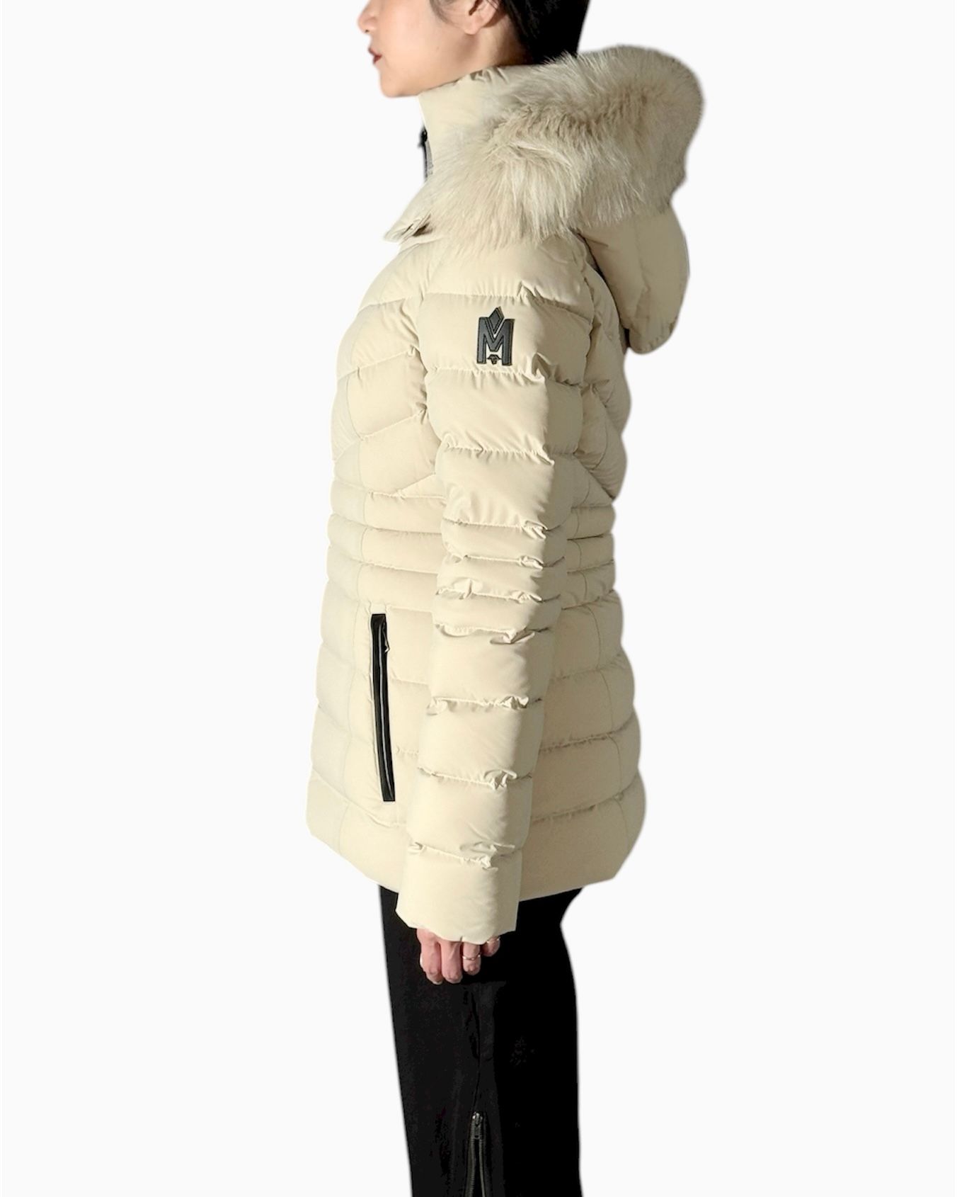 【25AW】PATSY-BX / ファー付きストレッチダウンジャケット (トレンチ) / レディース