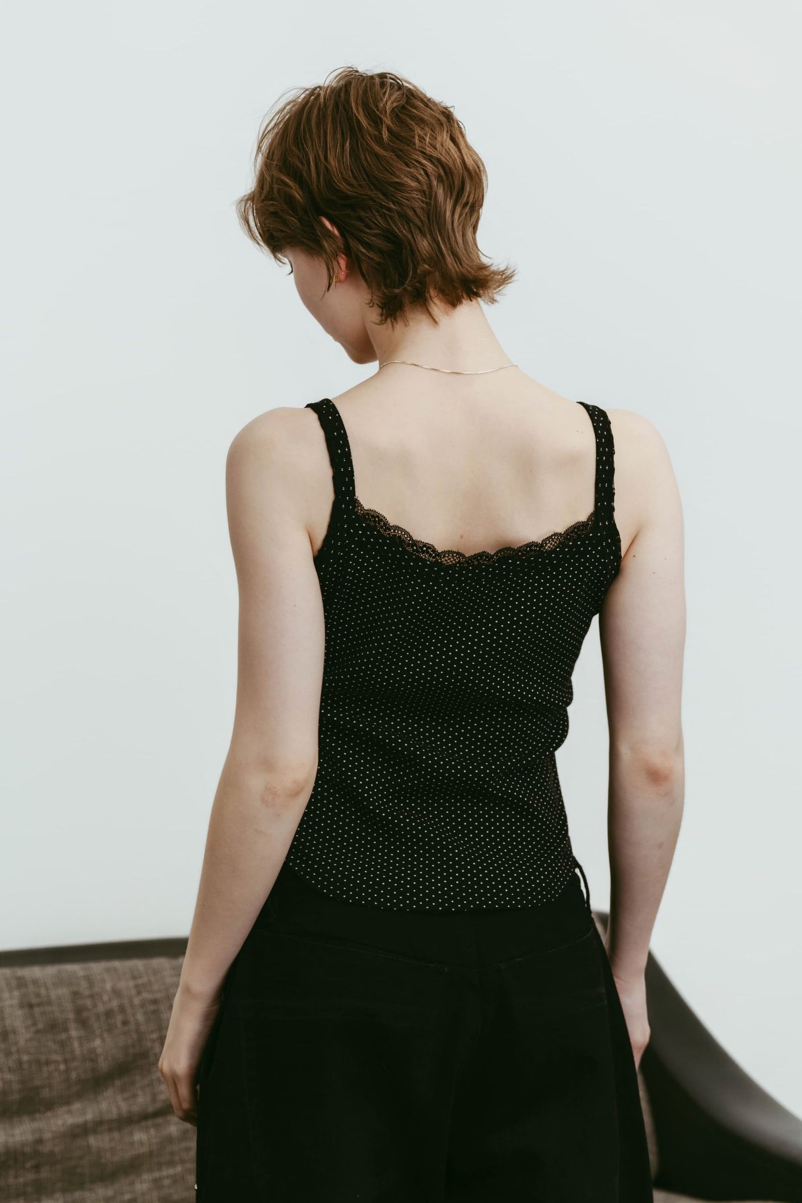レースディテール キャミソール (ドット) lace detail camisole (Dot) /  26SS