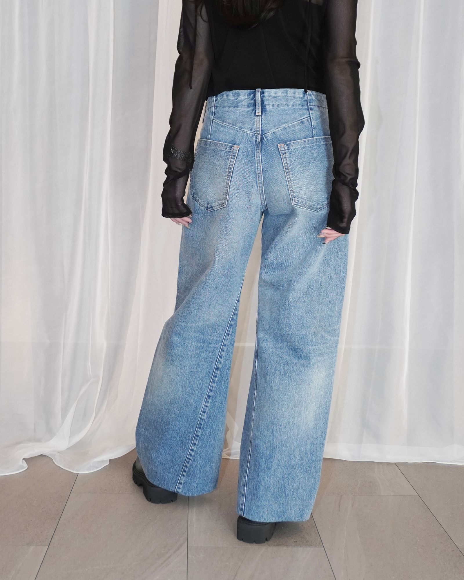 BOY JEAN TROUSERS (Vintage bleach blue) / ボーイジーントラウザーデニム (ヴィンテージブリーチブルー) / レディース