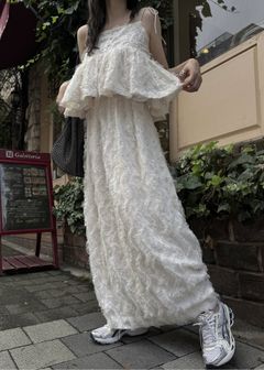 コクーンチュールスカート (シェル) cocoon cut jacquard tulle gather SK (Shell) /  26SS