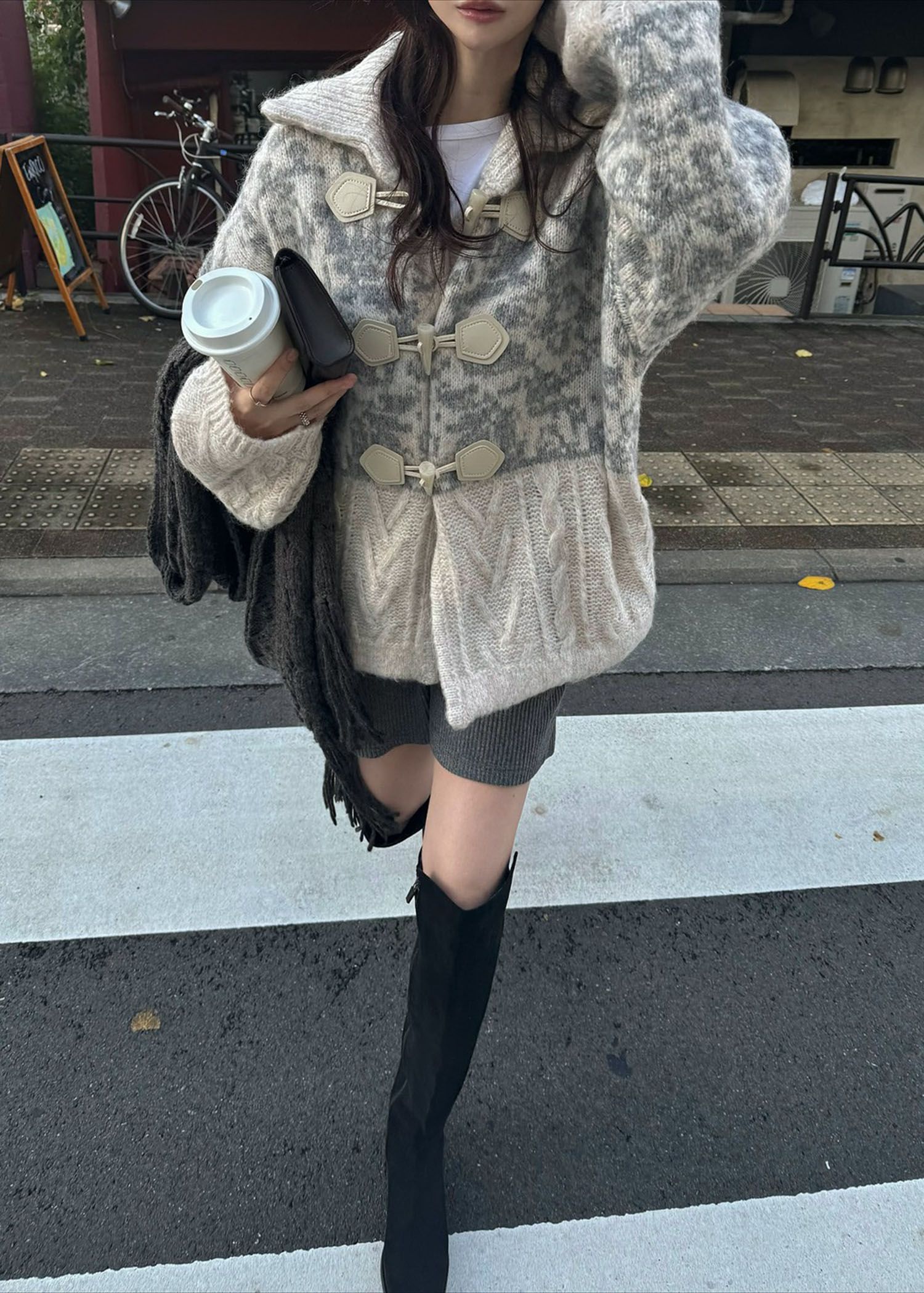 pocket piece name brushed rib S/PT / ブラッシュドリブショートパンツ (チャコール) / 25AW /