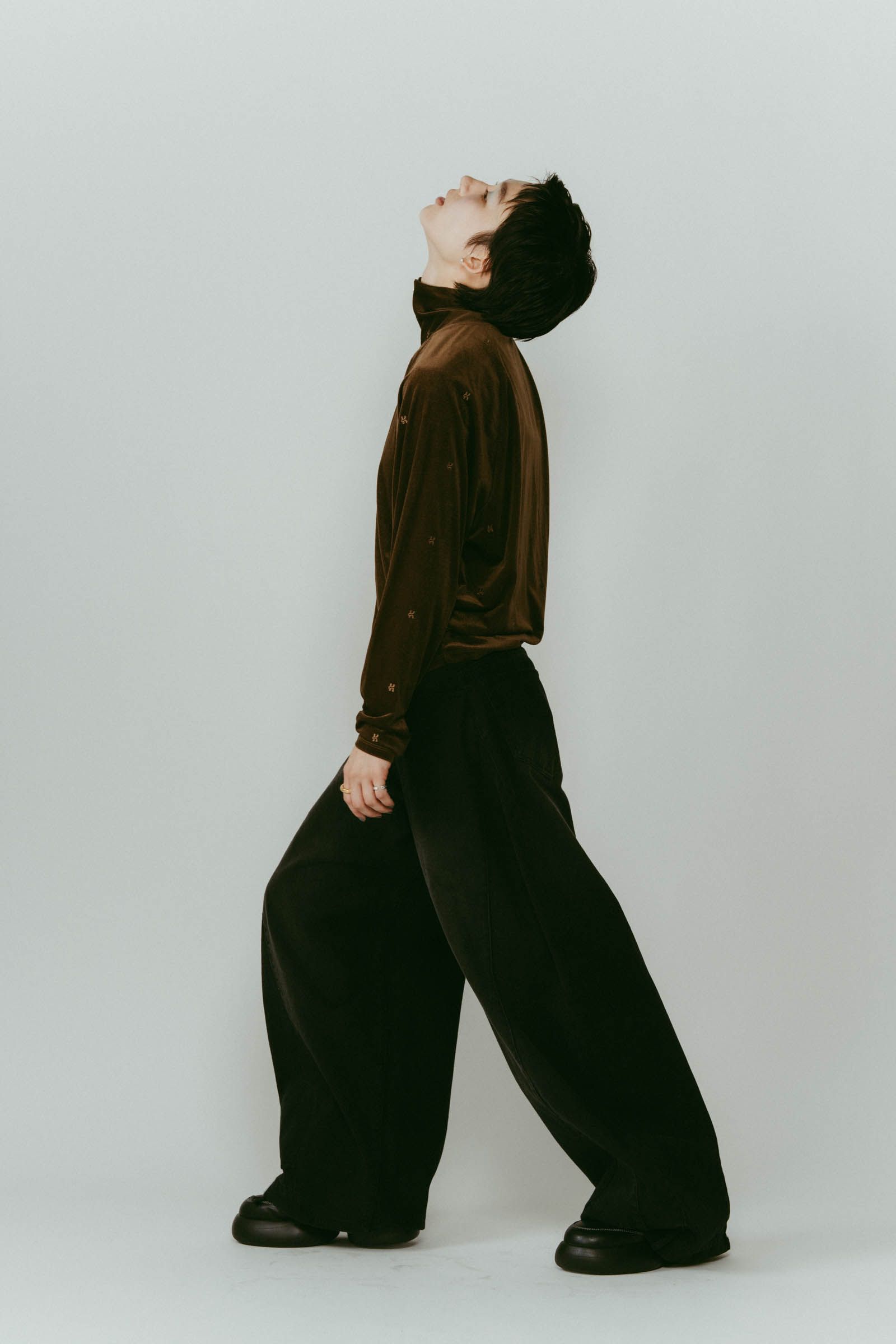shirt wrap denim pants / シャツ巻き デニム (ブラック) / 25AW