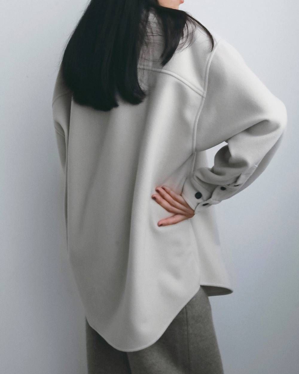 ウールオーバーシャツ (アイボリー) Wool Over Shirts (Ivory) / 26AW 【6月29日まで期間限定予約】