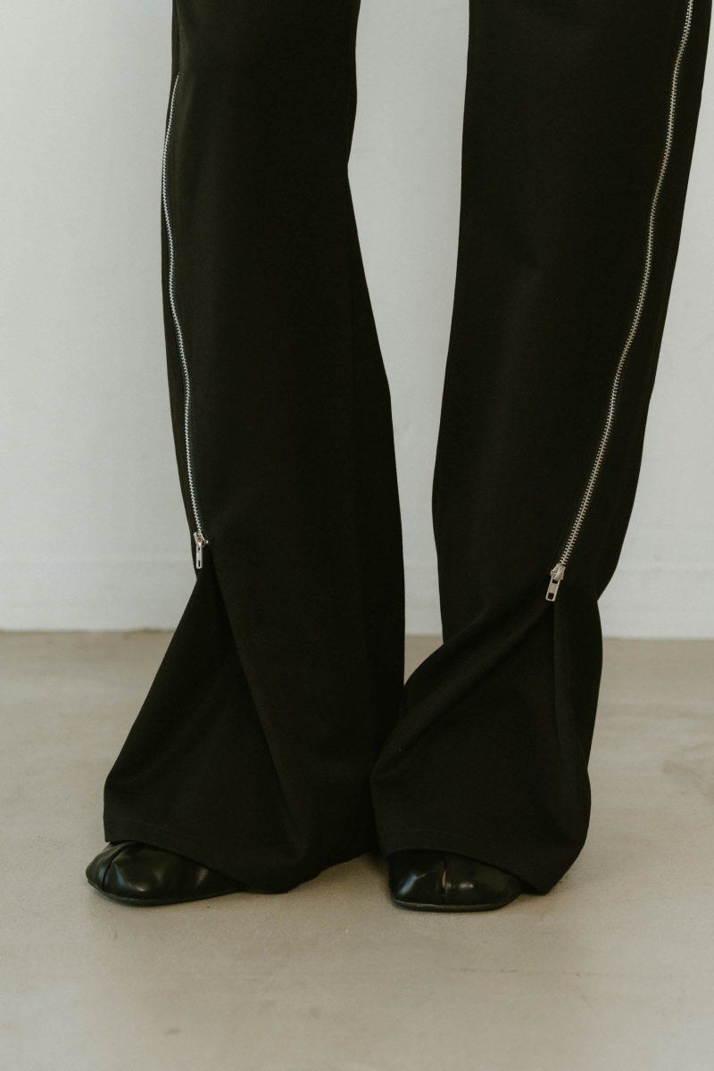 2piece zip flare pants / 2ピース ジップフレアパンツ (ブラック) / 25SS