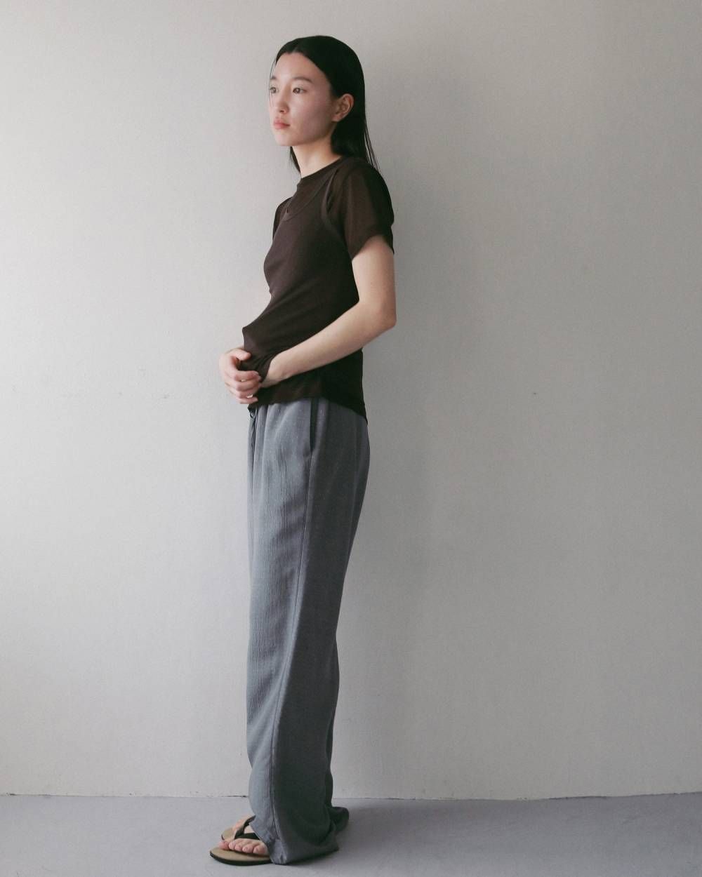 ウールタンクトップ (ブラウン) Wool Rib Tanktop (Brown) / 27SS