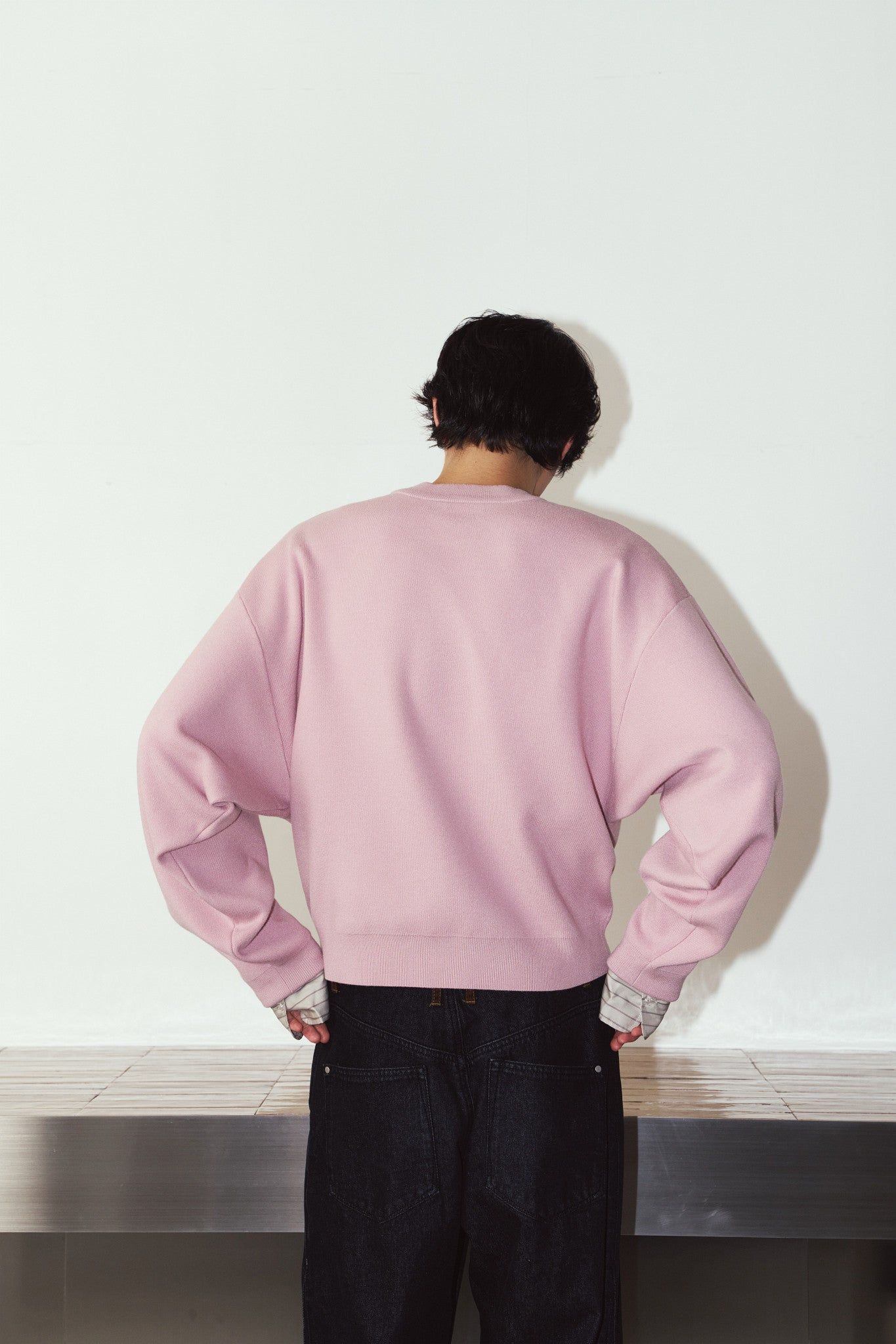 【UNISEXサイズ】2ウェイ ノームコア ニット (ピンク) 2way cuffs normcore knit(unisex) (Pink) / 26AW