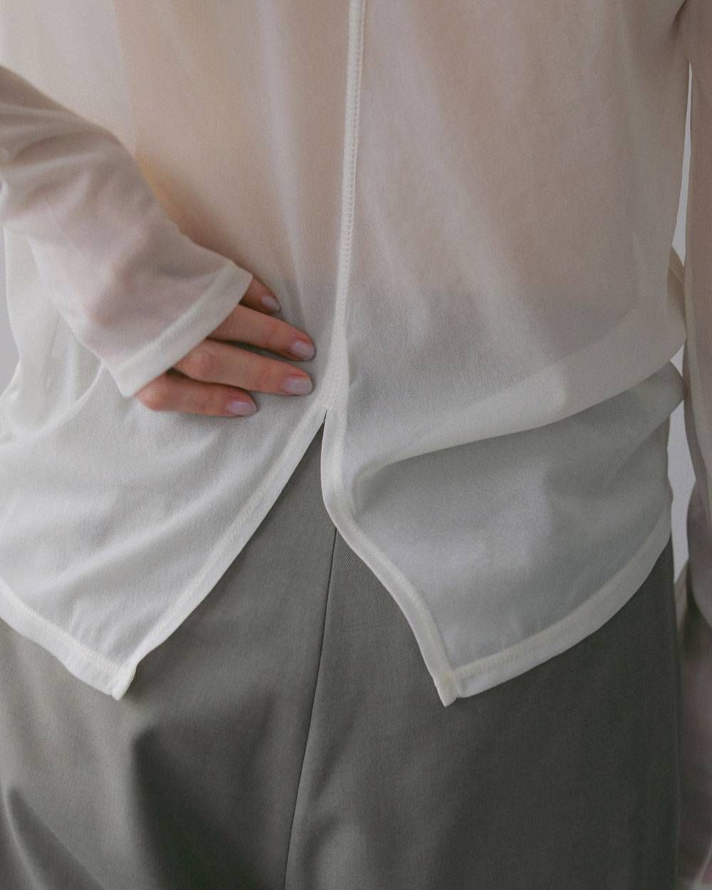 スリット シフォントップス (アイボリー) Slit Chiffon Tops (Ivory) / 27SS