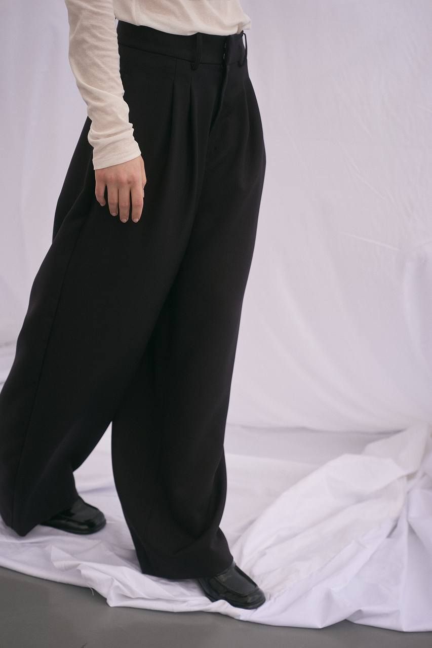 ドレープワイドパンツ (ブラック) Draped Wide-Leg Pants (Black) /  26AW