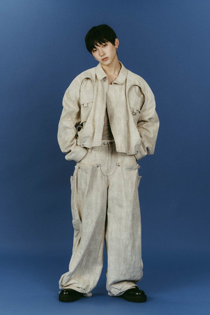 cling drape denim pants(unisex) (Greige) / ドレープデニムパンツ (グレージュ) / 26SS