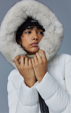 【2025AW】CALLA-BX / ファー付きストレッチダウンコート (オフホワイト)