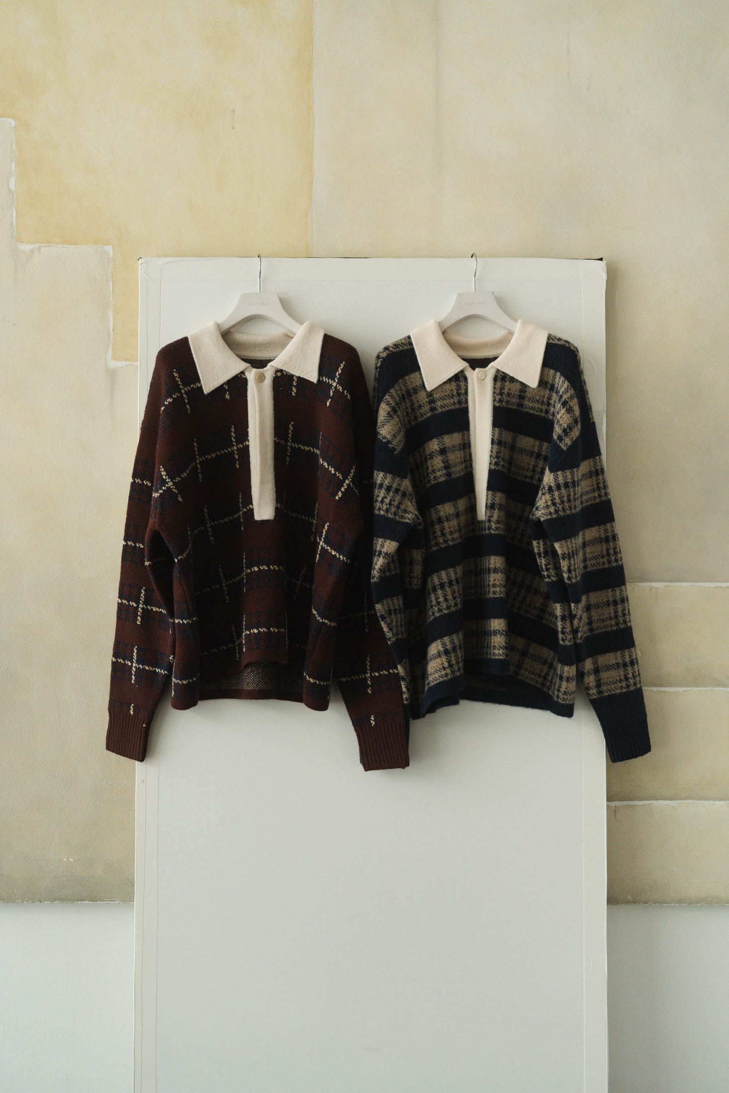 vintage lager knit / ヴィンテージラガーニット (ネイビーベージュ)