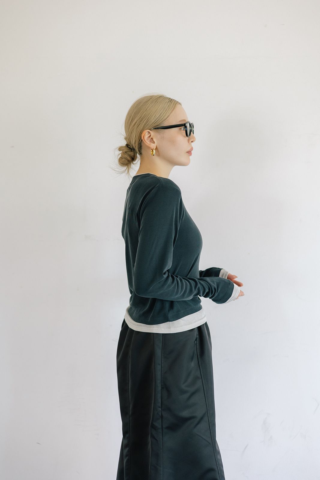 レイヤードライクロンT (ダークグレー) Layered Long Sleeve T-shirt (Dark gray) / 26AW