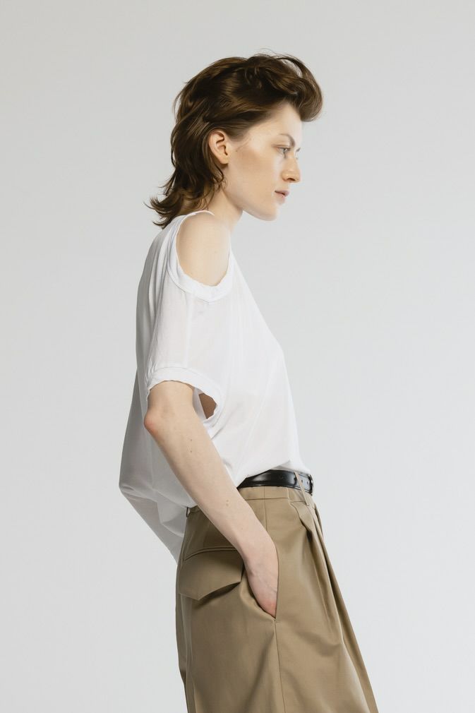 【25SS】SHEF OPEN SHOULDER T-SHIRT / オープンショルダーTシャツ (ホワイト)