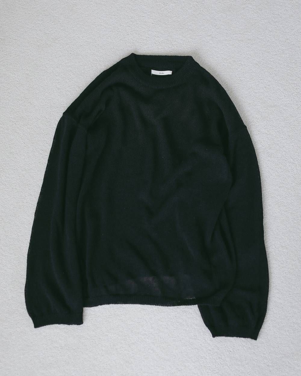 コットンリネン ルーズニット (ブラック) Cottonlinen Loose Knit (Black) / 27SS