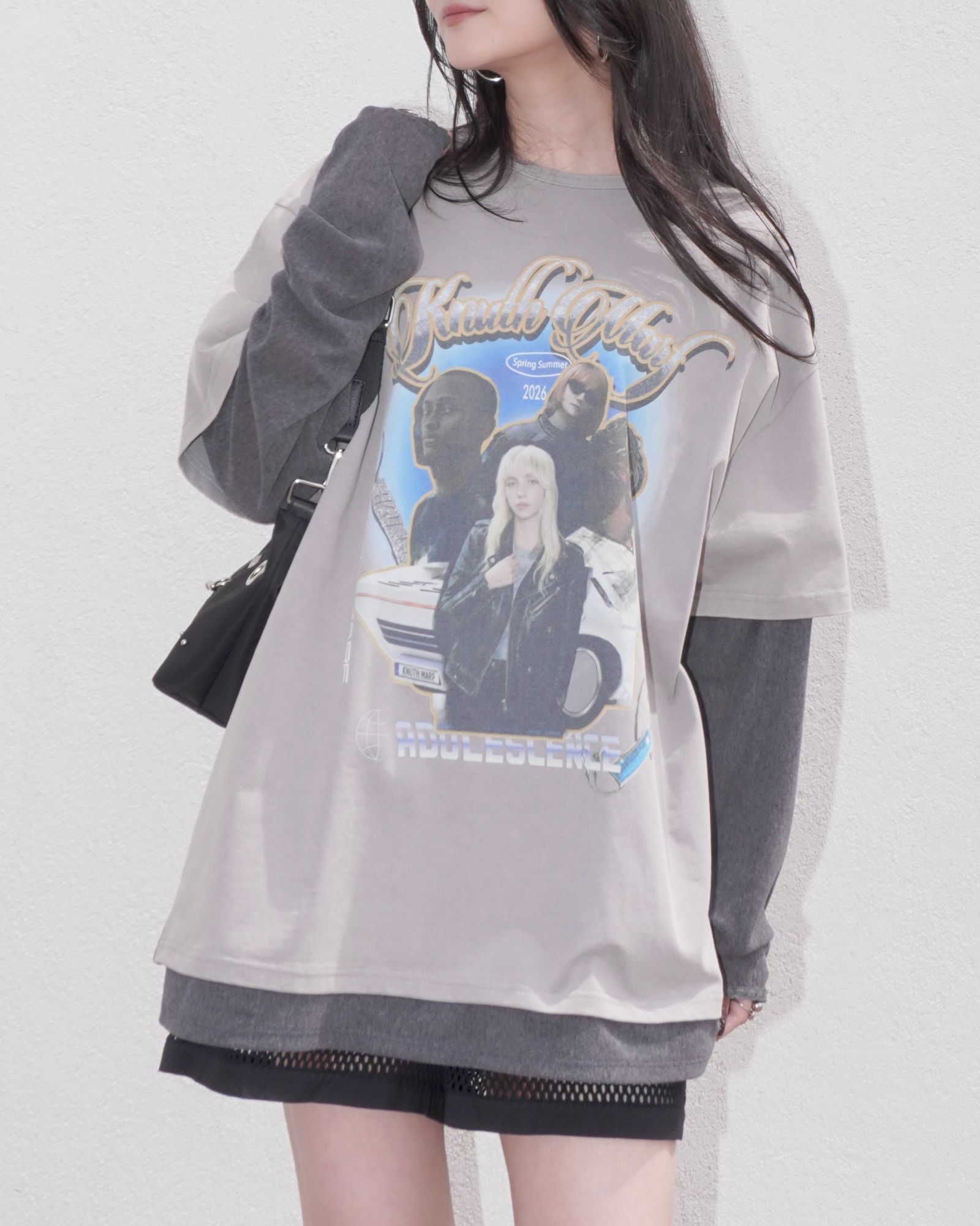 レイヤードTシャツ (グレー) AI future layered t-shirt(unisex) (Gray) /  26SS