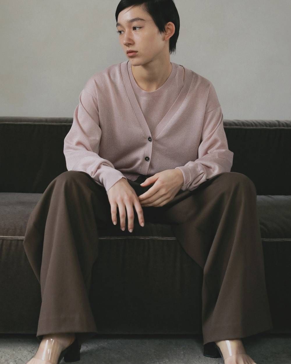 ハイゲージ シアーカーディガン (ピンク) Highgauge Sheer Cardigan (Pink) / 26SS