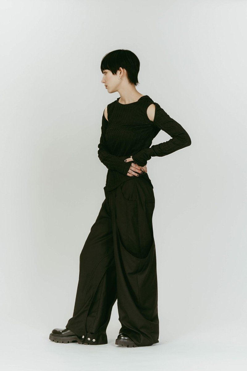 hooded jacquard top (Black) / ジャガード フーディトップス (ブラック) / 26SS